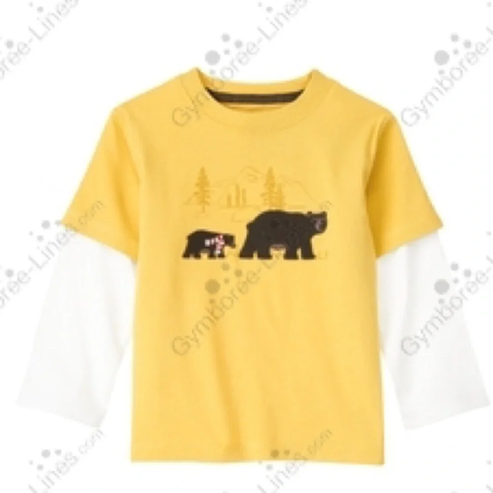 Janie and Jack Bear Double Sleeve Tee